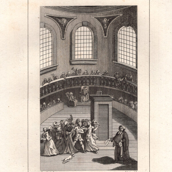 Hogarth William (1697-1764), Frontespiece to the terrae Filius, 1808