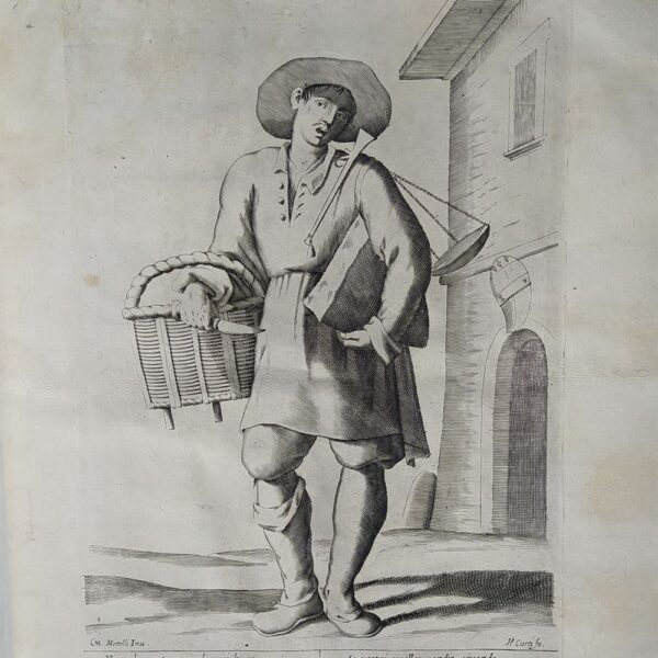 Mitelli Giuseppe Maria, Arti e Mestieri per la via, Venditore di formaggio, 1660
