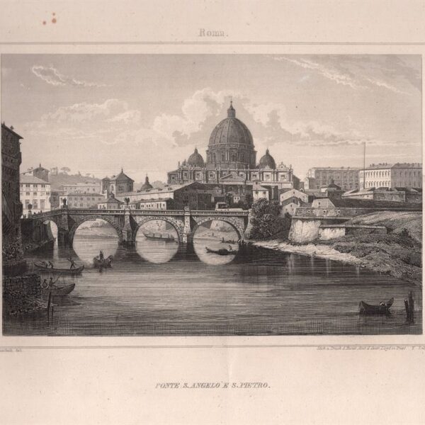 Roma, Ponte S.Angelo e S.Pietro, 1860