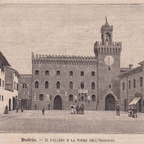 Budrio, Palazzo e torre dell'orologio, 1890