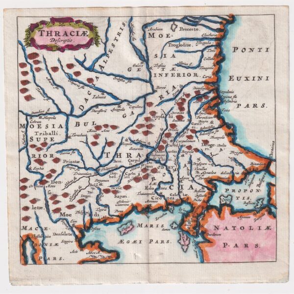 Philippus Cluverius (1580-1622), Mappa della Tracia, 1686