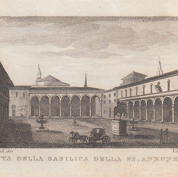 Veduta della Basilica della SS. Annunziata, Firenze, 1826