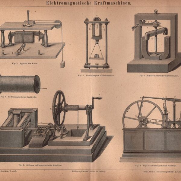 Antichi strumenti elettrici, elettromagnetismo, elektromagnetische, apparat von Krebs