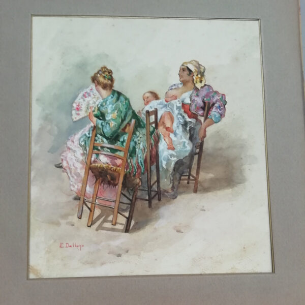 Edoardo Dalbono (1841-1915), Acquarello, 1900