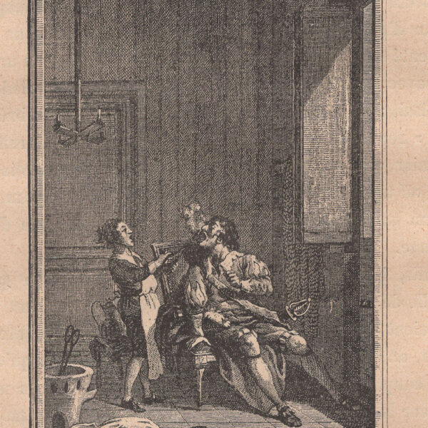 Barbiere, xilografia dell'800