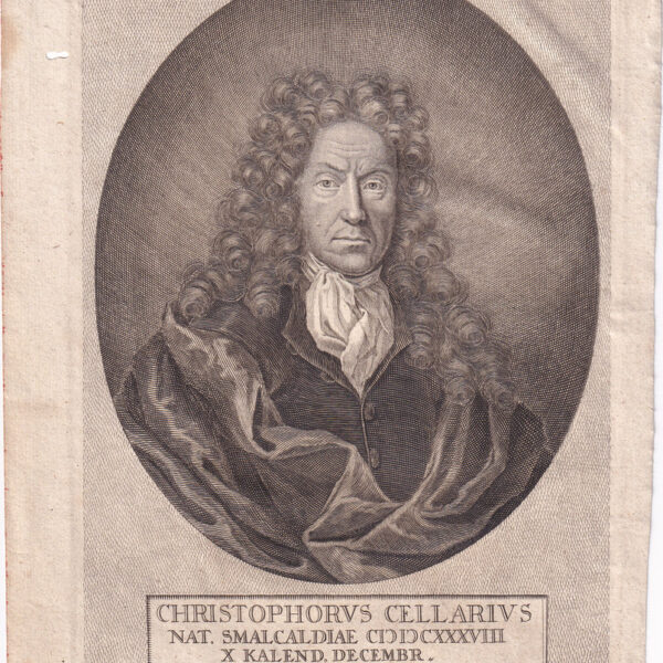 Christophorus Cellarius, acquaforte, 1701