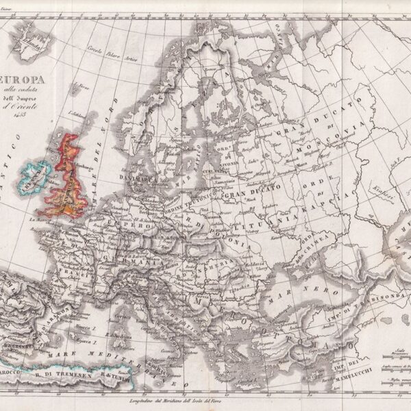 Mappa dell'Europa, 1846