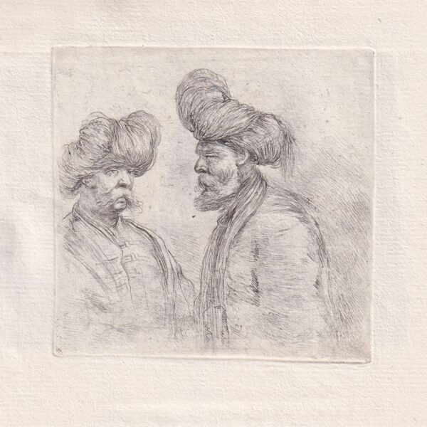 Stefano Della Bella, Due uomini con turbante, 1662