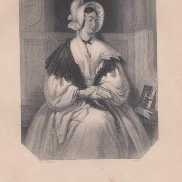 Donna con libro, J.Jenkins, 1850