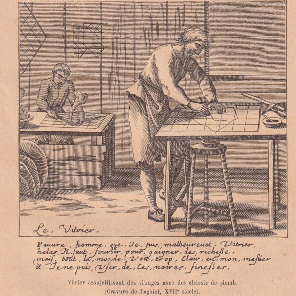 Il vetraio, xilografia dell'800