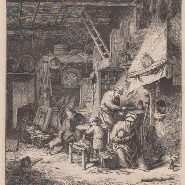 Interno di famiglia povera.  Xilografia  1847