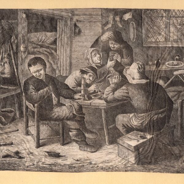 David Deuchar (1743-1808), da A.Ostade Abitanti del villaggio in un interno