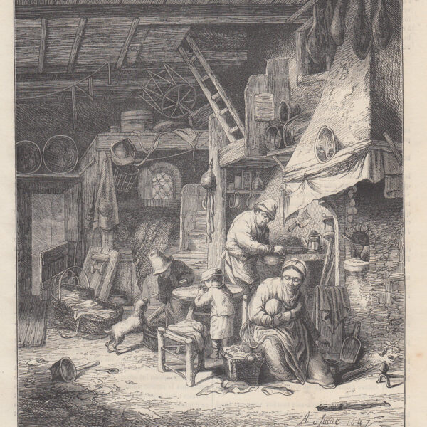 A. Van Ostade, Interieur d'un pauvre menage, 1863