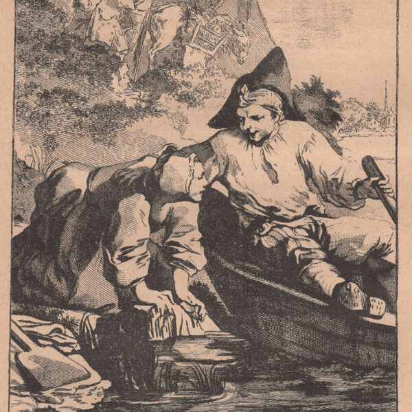 La Lavandaia, xilografia dell'800