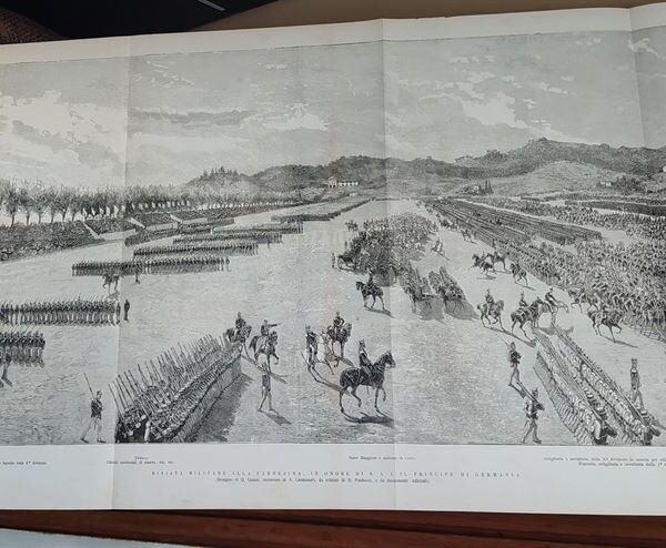 Rivista militare alla Farnesina in onore del principe Federico Guglielmo principe di Germania, 1884