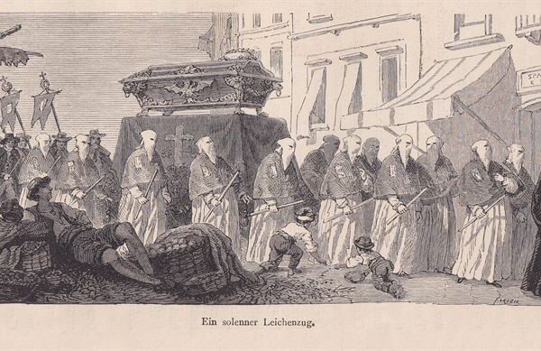 Funerale, Incappucciati, Processione, 1884