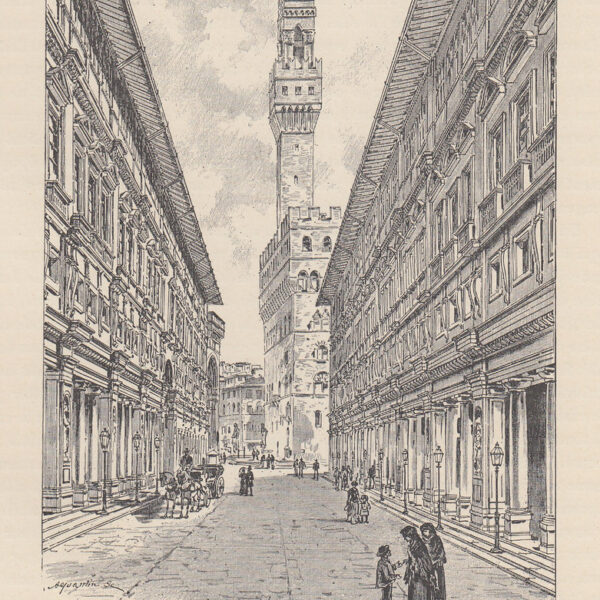 Firenze, Portico degli Uffizi, 1890