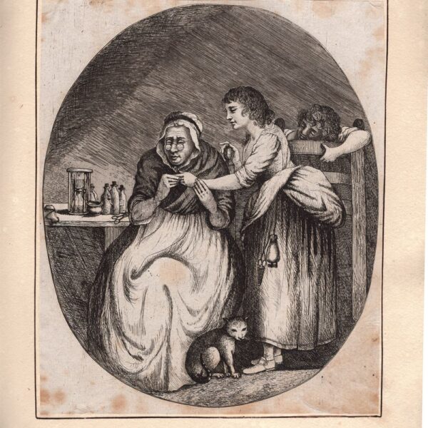 David Deuchar (1743-1808), Nonna che cura la ferita della nipote, da A.Ostade