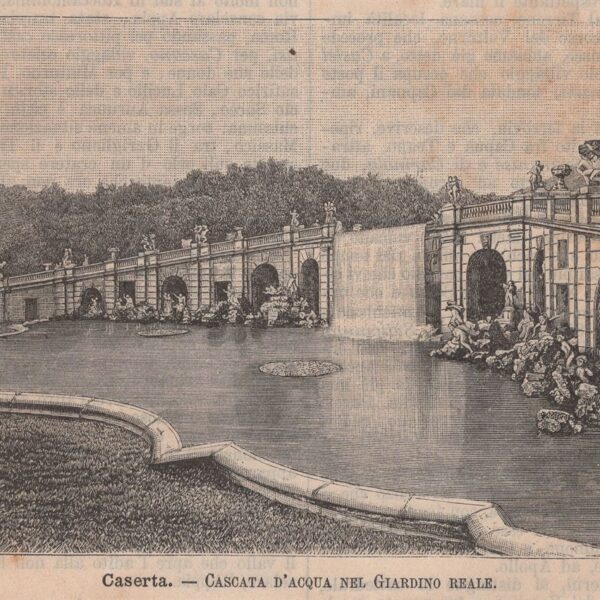 Caserta, Cascata d'acqua nel giardino reale, 1890