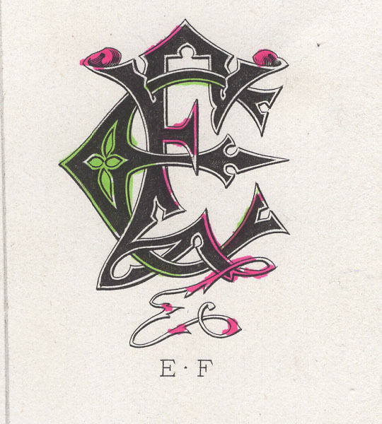 Cifre EF intrecciate, 1881