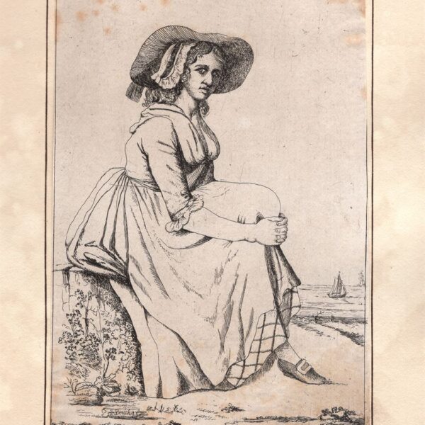 David Deuchar (1743-1808), Giovane con cappello in riva al mare