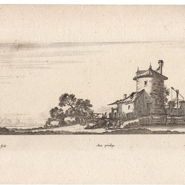 Gabriel Perelle (1604-1677), Mariette, Paesaggio con fattoria, 1660