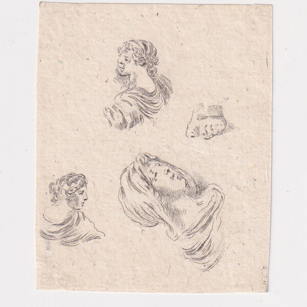 Stefano Della Bella, Studi di teste , XVII secolo