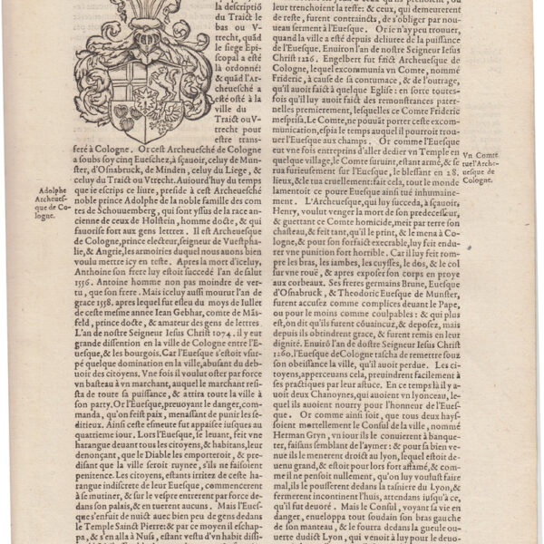 1575 Cosmografia Universale, Stemma di Colonia