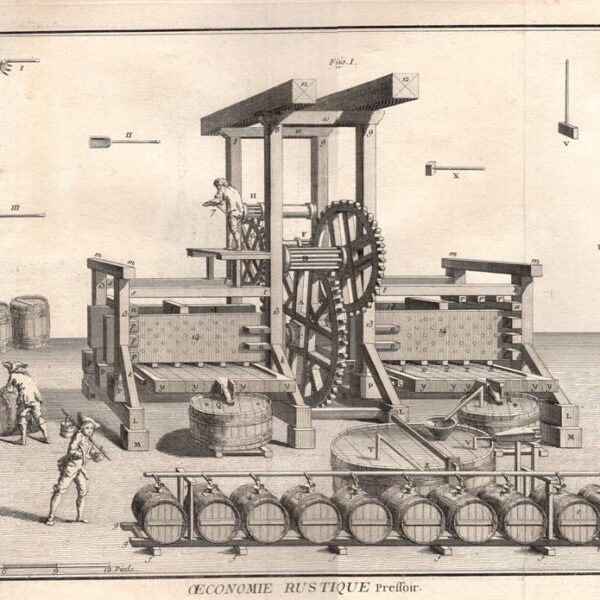 Diderot e D’Alembert, 1771, agricoltura, pressa pressoir