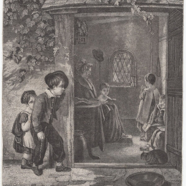 Interno con bambini e nonna, 1850