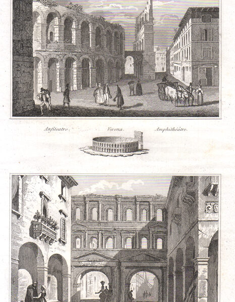 Verona, 1835  Anfiteatro, Portico Romano