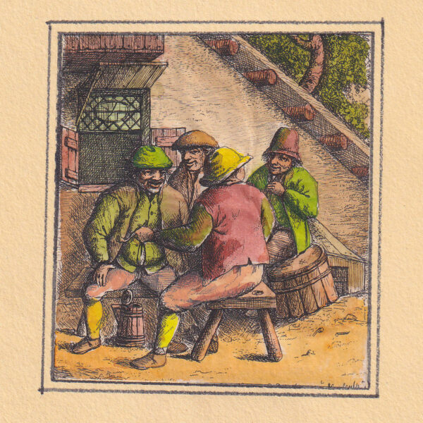 da Adriaen Van Ostade, Contadini a riposo, XVIII secolo