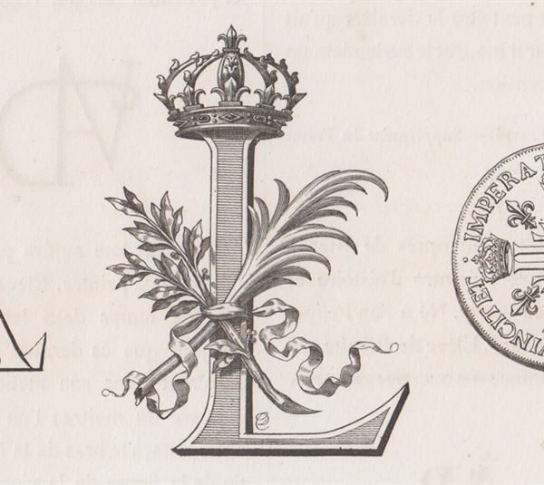 Monogramma, Lettere A e L, 1882