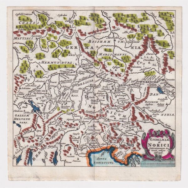 Philippus Cluverius (1580-1622), Mappa della Vindelicia, 1686