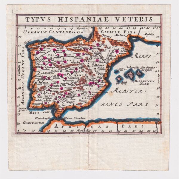Philippus Cluverius (1580-1622), Mappa della Spagna, 1686
