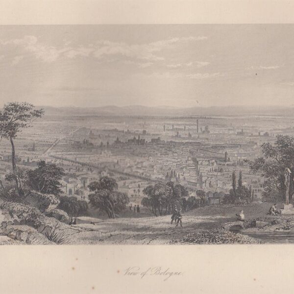 Bologna, Veduta a volo d'uccello, 1850
