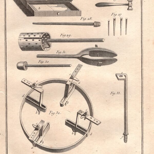 Diderot e D’Alembert, Arti e Mestieri, Argentiere, Orafo, 1771 attrezzi