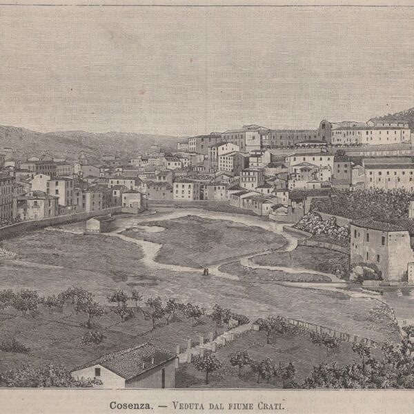 Cosenza, Veduta dal fiume Crati, 1890