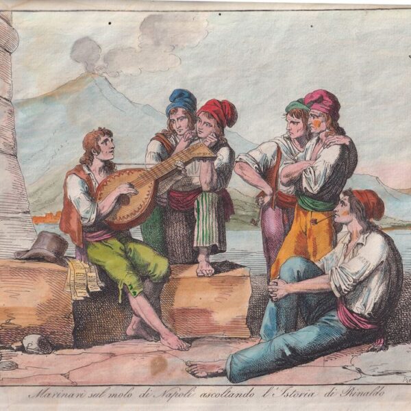 Pinelli, Marinari sul molo di Napoli, 1815