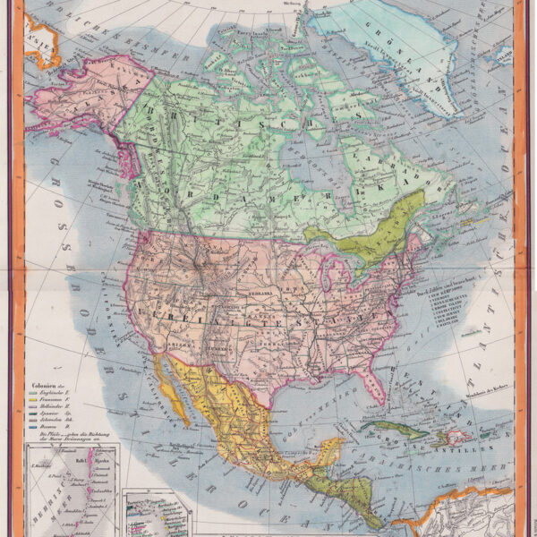 Mappa del Nordamerica, 1869