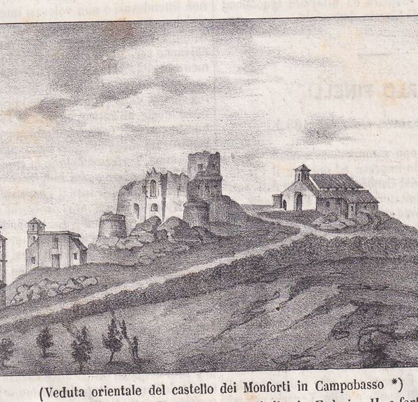 Castello dei Monforti, veduta orientale, Campobasso, 1854