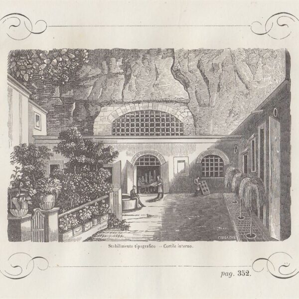 Napoli, Stabilimento tipografico, Cortile interno, 1855