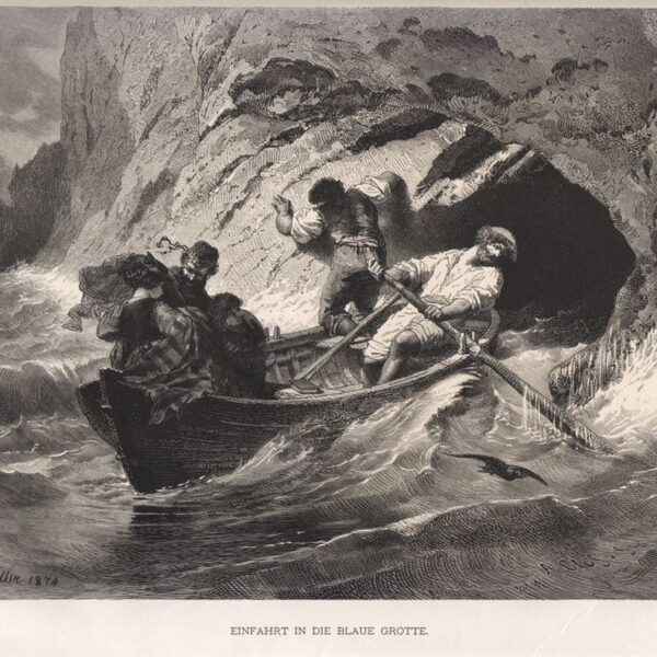 Capri, Entrata della Grotta Azzurra, 1877