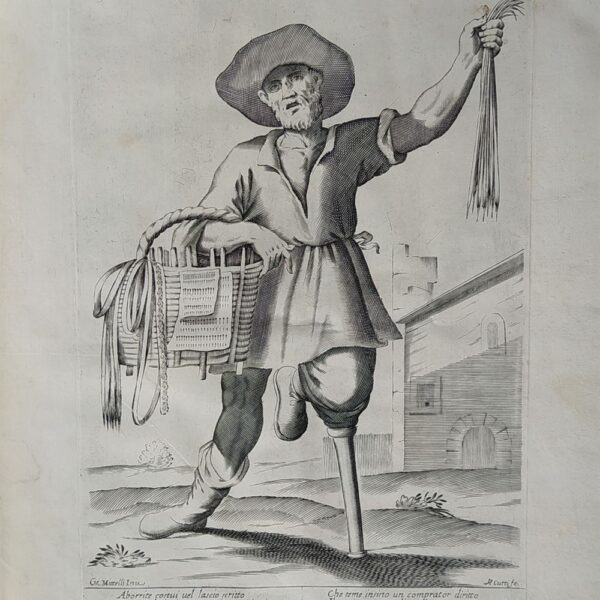Mitelli Giuseppe Maria, Arti e Mestieri per la via, Venditore di nastri, spille, aghi, 1660