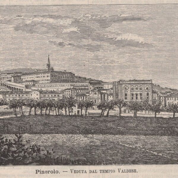 Pinerolo, Veduta del Teatro Valdese, 1890