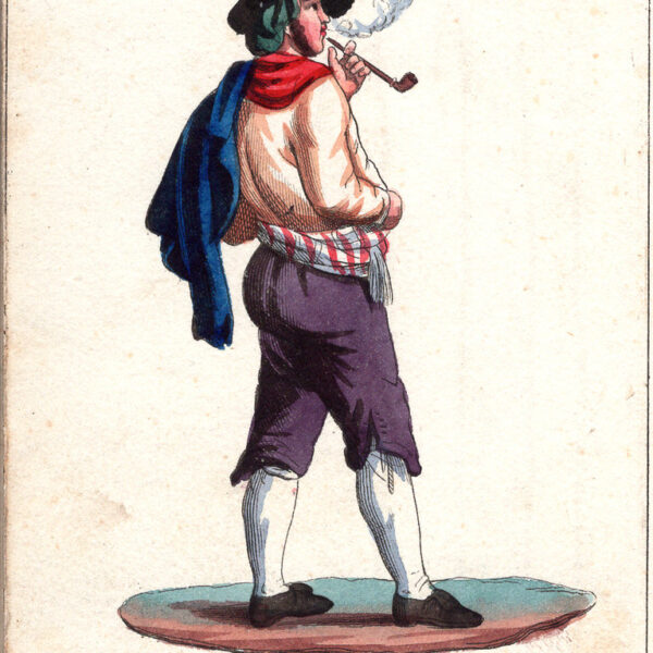 Carrettiere da vino, acquarello