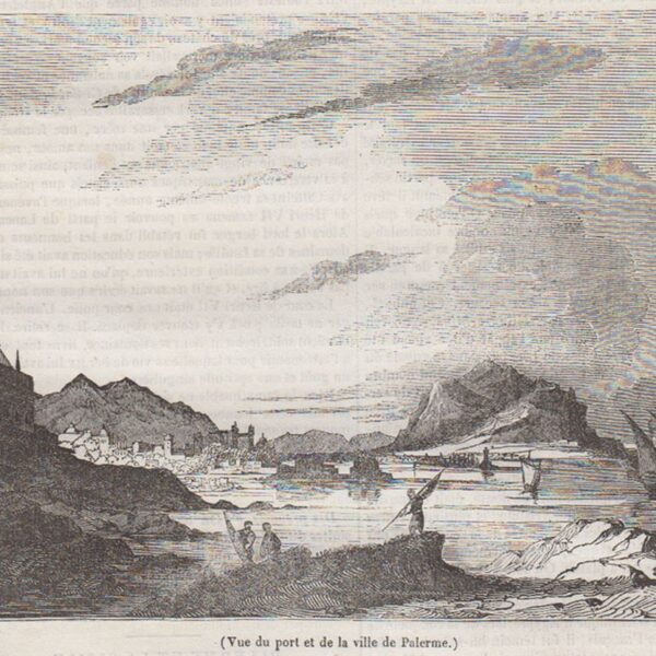 Il Porto di Palermo Xilografia 1847