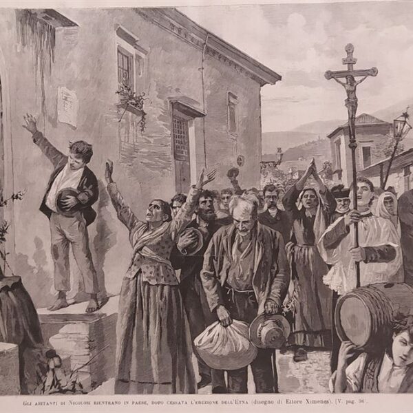 Gli abitanti di Nicolosi (Catania) dopo l'eruzione dell'Etna, 1886