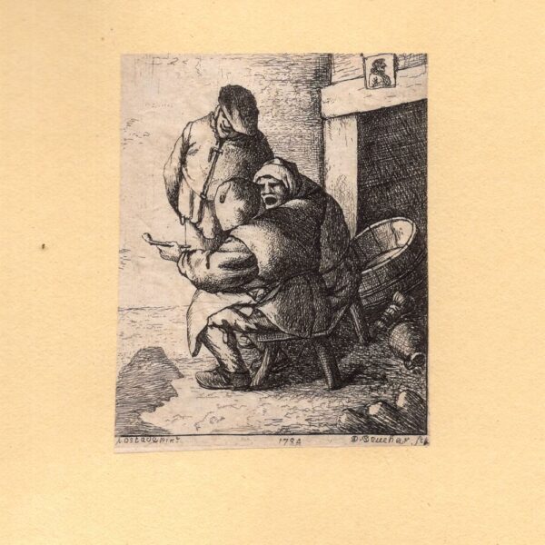 David Deuchar (1743-1808), da A.Ostade Tre contadini che discutono