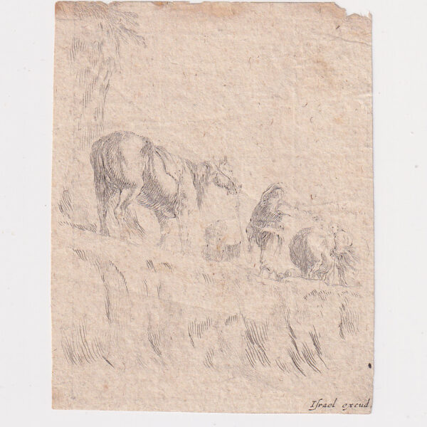 Stefano Della Bella, Cavallo e contadino, XVII secolo